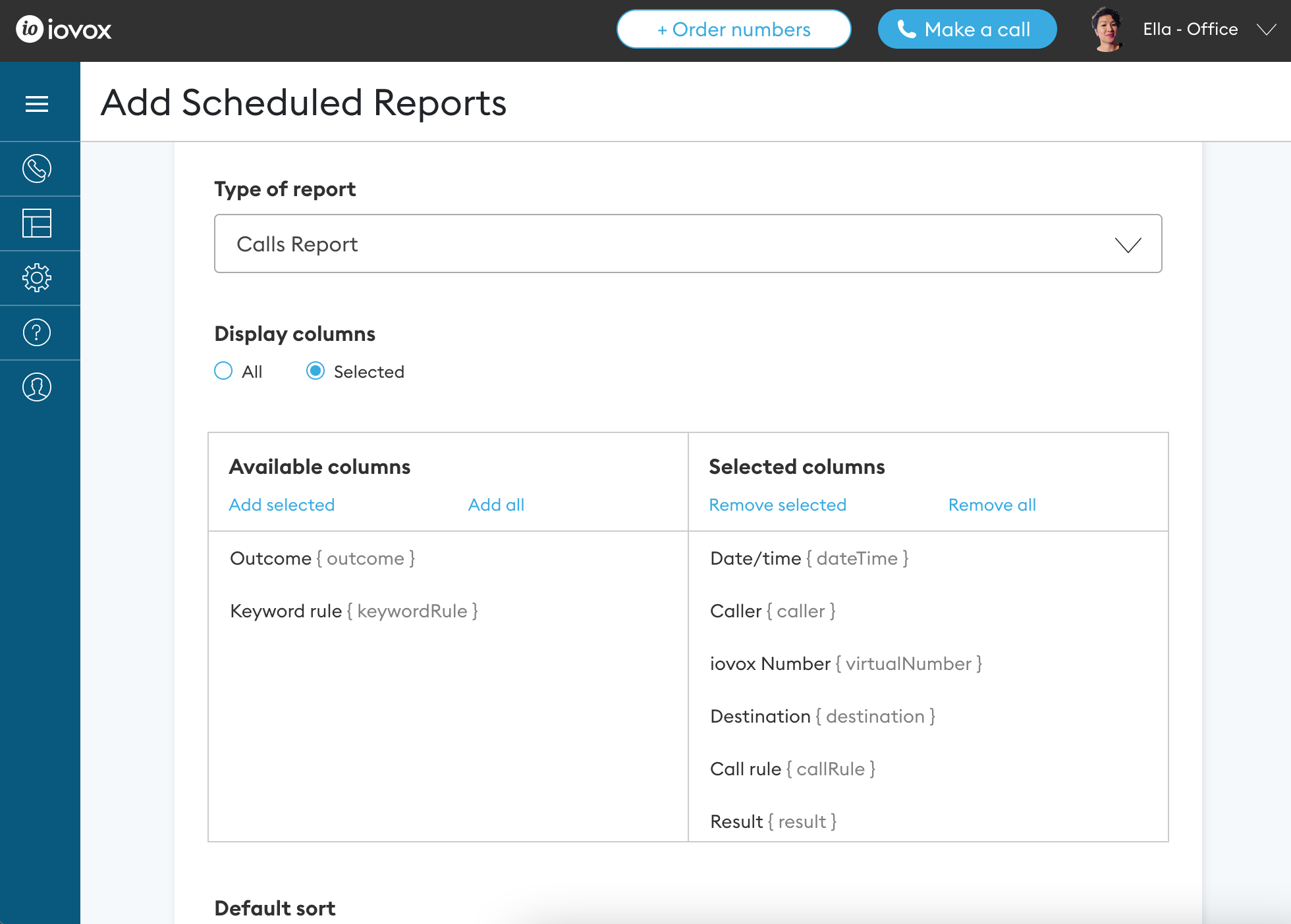 SR report columns